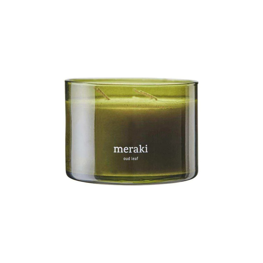 Meraki Duftkerze Oud Leaf in Grün mit Oud, Sandelholz und blumigen Herznoten - Bild 1