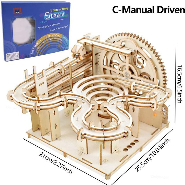 Binchi Outdoor Product 3D Holzpuzzle Murmelbahn Modellbausatz, ab 3 Jahre - Bild 1