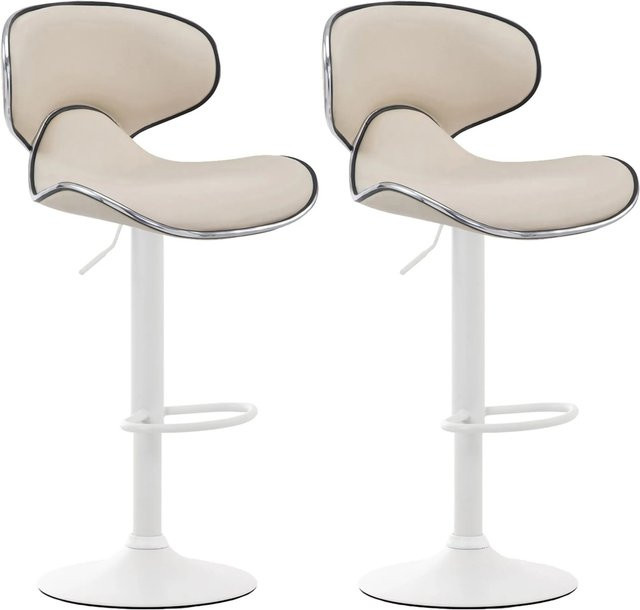 CLP 2er Set Barhocker Las Vegas in Creme/Weiß aus Kunstleder - Bild 1