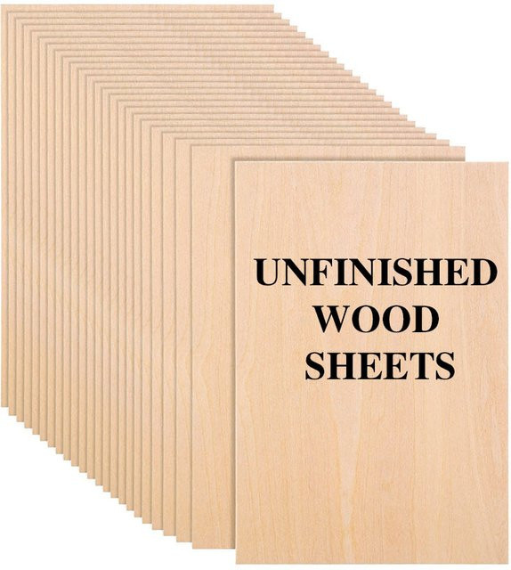30 Stück unlackierte Holzplatten in Beige für Bastelarbeiten und DIY-Projekte, B: 10 cm, B: 15 cm - Bild 1