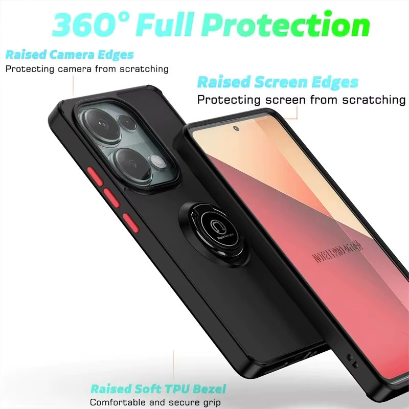 Xiaomi Premium Schutzhülle mit magnetischem Ringständer für Poco M7 und M6 Pro 5G in Schwarz oder Blau - Bild 4