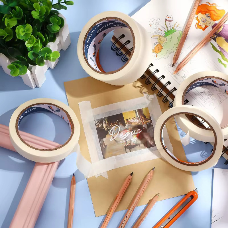 Selbstklebendes weißes Abdeckband aus Papier, 12 m wasserfestes Masking Tape für Autolackierung, Kunstskizzen und Heimdekoration - Bild 4