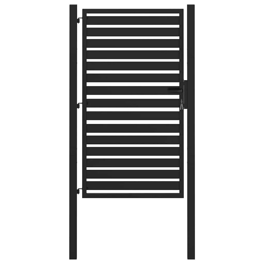 vidaXL Abschließbares Gartentor aus Aluminium in Schwarz, B: 100 cm, H: 150 cm - Bild 2