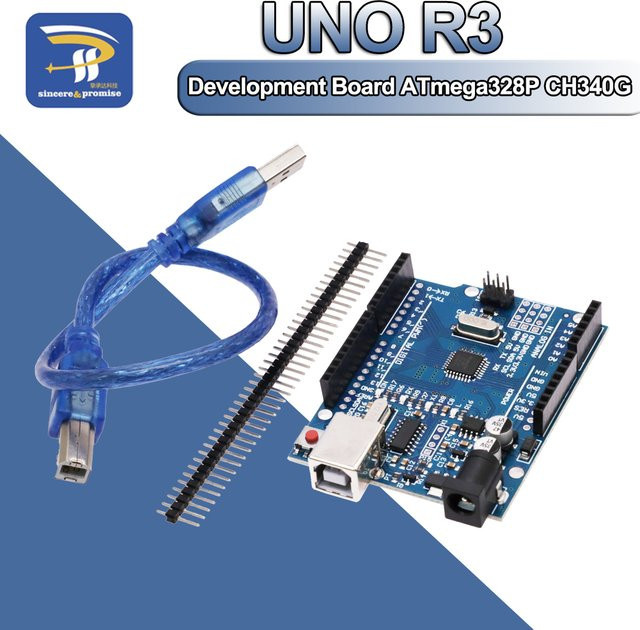 Arduino Uno R3 Entwicklungsboard mit WiFi und ATmega328P Chip in Blau - Bild 1