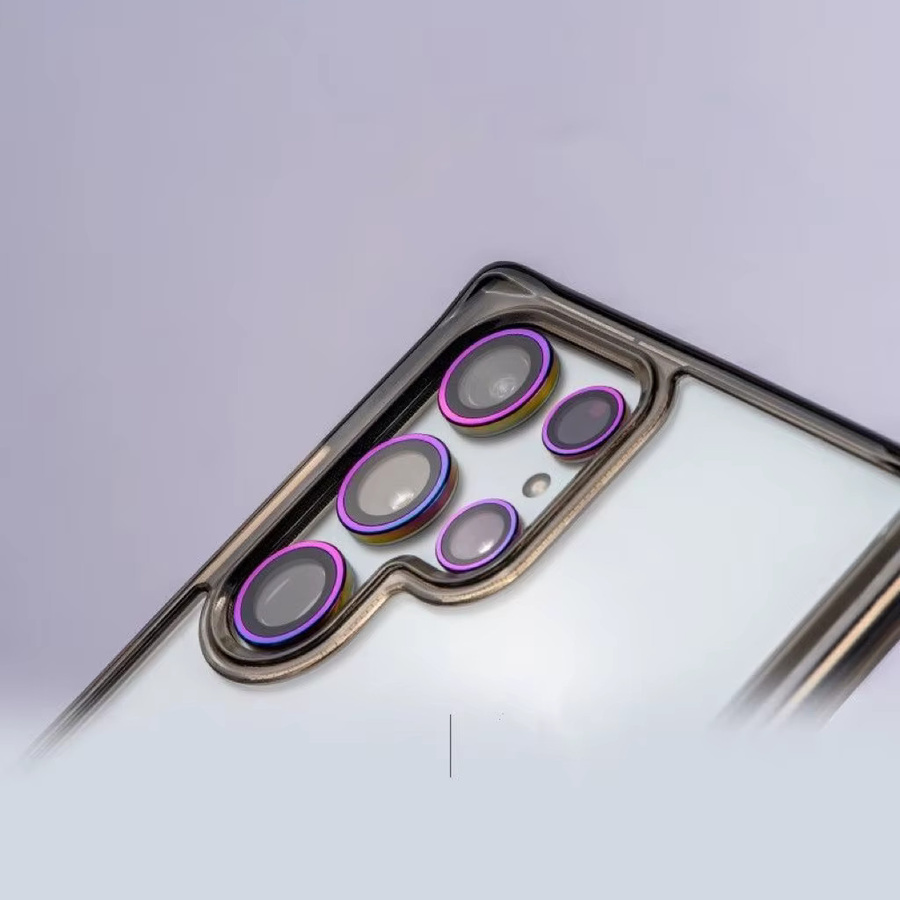 Samsung Galaxy S25 Ultra und S25 Plus Kamera-Schutzset mit Metallring und Glas für das Objektiv in Gold und Multicolour - Bild 2