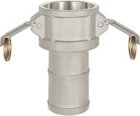 Riegler Kamlok-Schnellkupplungsdose Typ C aus Aluminium in Silber, LW 32, für Stecker Ø 45 mm - Bild 1