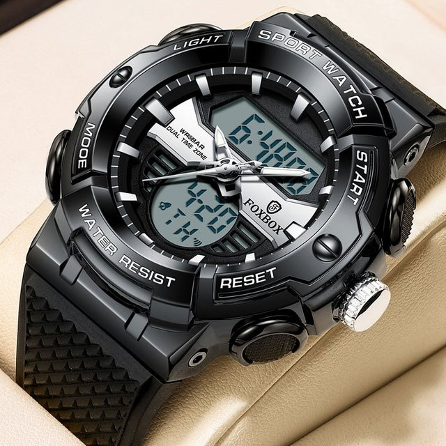 FOXBOX Chronograph Digitaluhr, Quarz, Schwarz, Herren - Bild 1