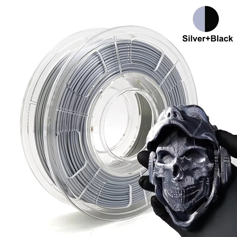 3D Maliang PLA Seide Filament Zweifarbig Silber Schwarz 1,75mm für FDM 3D-Drucker - Bild 3