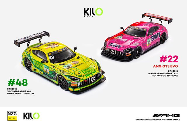 KiloWorks Mercedes-AMG GT3 Modellauto, 1:64, Metall, Grün - Bild 1