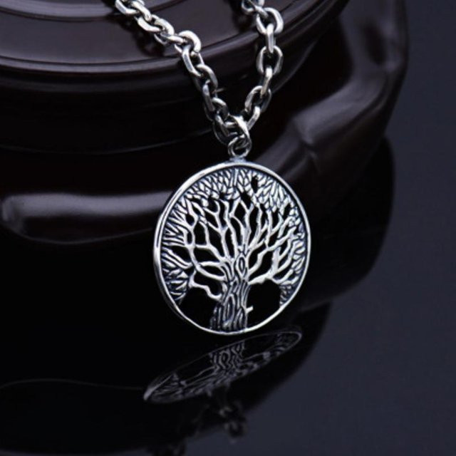 YIRAN Jewelry Anhänger, 925 Silber, Baum des Lebens, Damen, Vintage - Bild 1