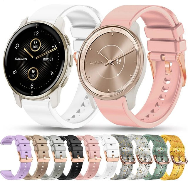 QCTOG Uhrenarmband Silikon, Roségold, 20 mm, Unisex - Bild 1