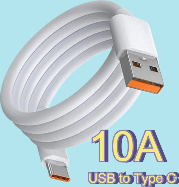 120 W USB zu Typ C Schnellladekabel mit USB PD und 10 A Datenübertragung in Weiß - Bild 1