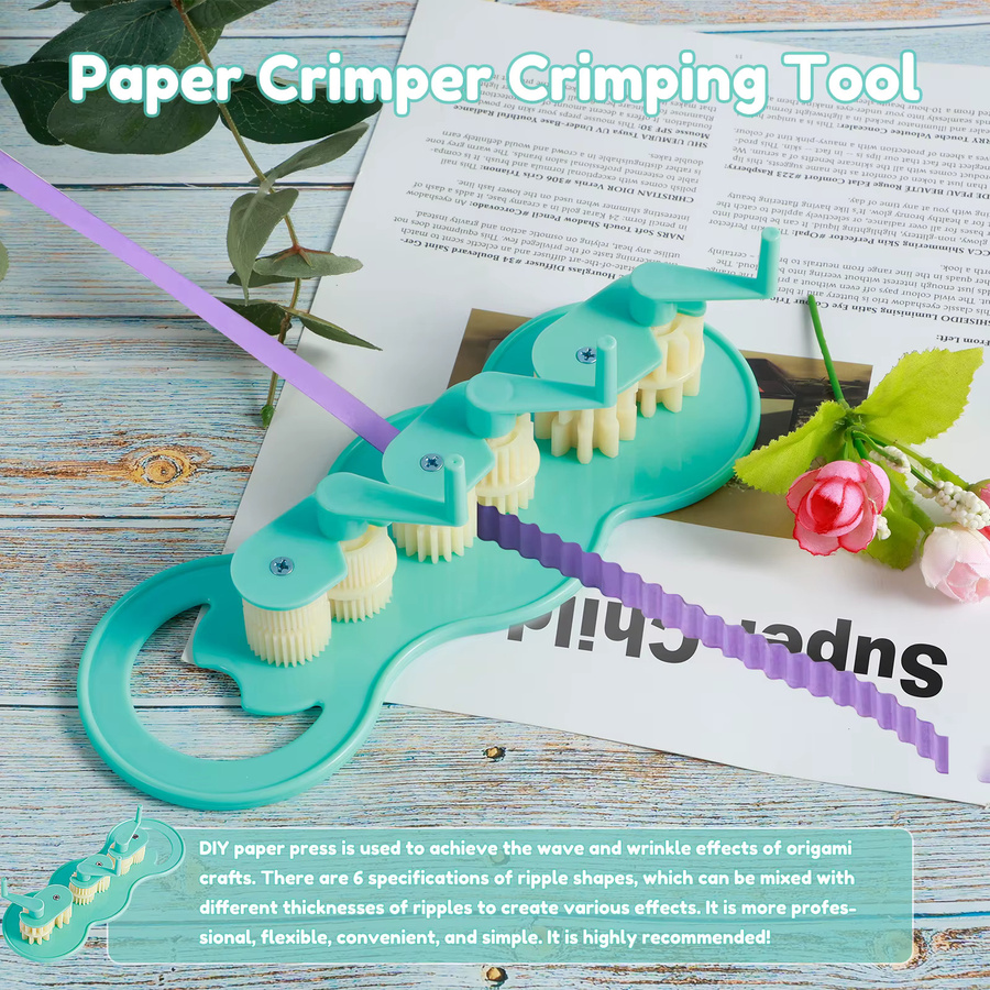 Papier-Crimper Quilling-Werkzeug zur Wellenform-Erzeugung in Blau aus Kunststoff - Bild 2