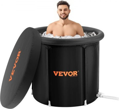 VEVOR Eisbadewanne für Kaltwassertherapie, tragbares aufblasbares Tauchbecken mit Abdeckung, Schwarz, 370 l - Bild 1