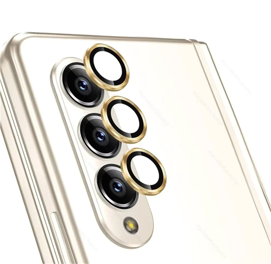 Metallring-Kamera-Schutzkappe mit gehärtetem Glas für Samsung Galaxy Z Fold 7, 6, 5, 4 in Schwarz - Bild 3