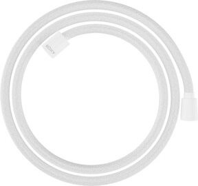Hansgrohe Textilbrauseschlauch in Mattweiß mit Anti-Kink und Anti-Twist Funktion, Länge: 160 cm - Bild 1