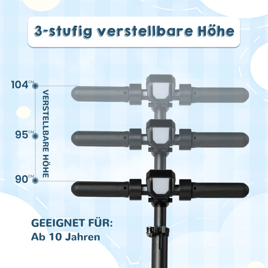 Vankel E-Scooter Kinder, faltbarer Elektroroller, ab 10 Jahre - Bild 4