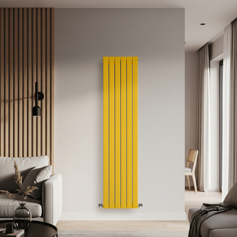 Einlagiger vertikaler Design-Heizkörper von Delta in Gelb, Höhe: 178 cm, Breite: 42 cm - Bild 1