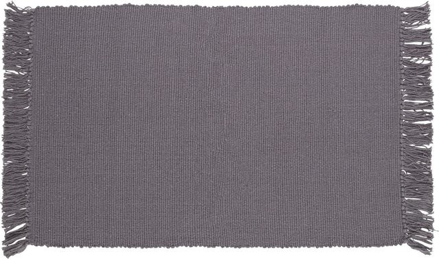 OBI Baumwoll Teppich Uni Dunkelgrau mit Fransen, Breite: 50 cm, Länge: 80 cm - Bild 1