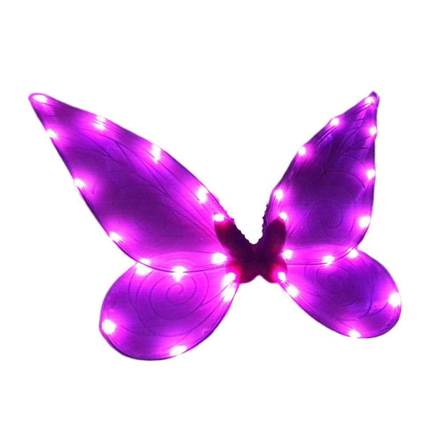 MonymaVigo Cosplay Kostüm LED Leuchtende Feenflügel, Schmetterlings-Feenflügel, Prinzessin, Engelsflügel, Purple lanterns - Bild 4