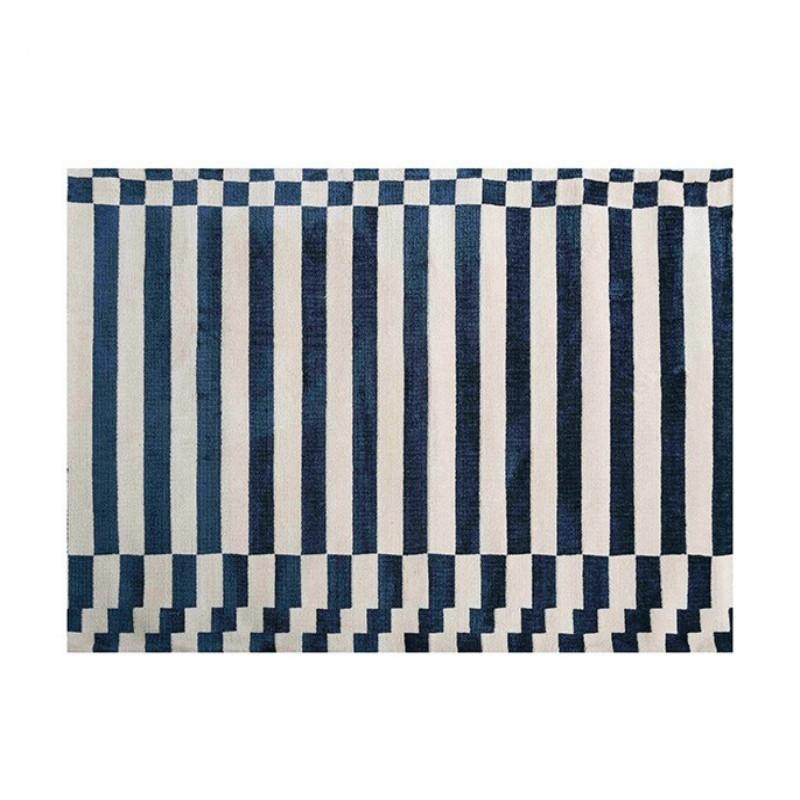 Karpetti Teppich mit Streifen-Design in Blau, modern und waschbar, B/T: 60 x 90 cm - Bild 2