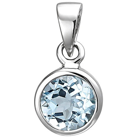 Colfem Anhänger 925 Sterling Silber, Blautopas, hellblau, Unisex - Bild 1