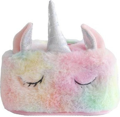 Einhorn Taschentuchbox aus Plüsch in Pink und Weiß zur Schreibtisch-Aufbewahrung - Bild 1