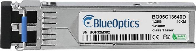 BlueOptics SFP Transceiver für Hitachi 500SSM41 R0001 Singlemode Gigabit Highspeed Datenübertragung in Glasfaser Netzwerken, Farbe: Silber - Bild 1