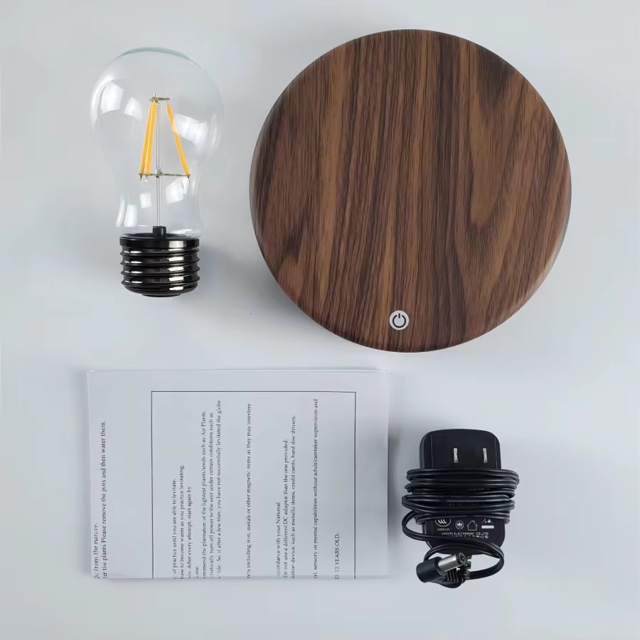 Zoeydam Magnetische Levitation Lampe mit LED-Glaskugel in Transparent und Braun, Schreibtisch-Dekoration für Home Office und Nachtlicht - Bild 4
