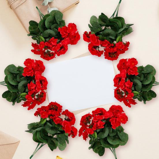 Outdeer Künstlicher Seidenblumenzweig in Rot, UV-beständige Dekoration für Tischmittelstücke in Zuhause, Büro oder bei Hochzeiten - Bild 3