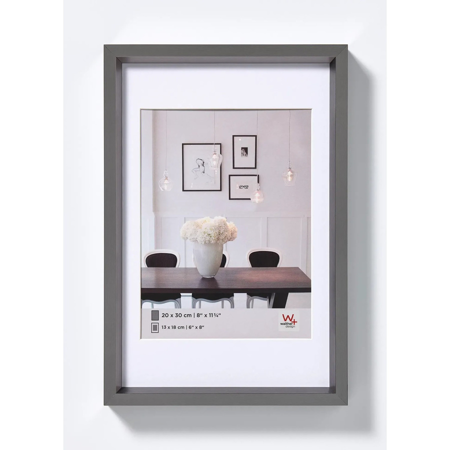 Walther Design Steel Style Kunststoff Bilderrahmen in Schwarz oder Grau, B/H: 10,5 x 15 cm - Bild 1