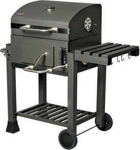 THOR Holzkohlegrill Ottawa in Schwarz mit Edelstahlrost und Rost-in-Rost System, B/T: 47,5 x 41 cm - Bild 1