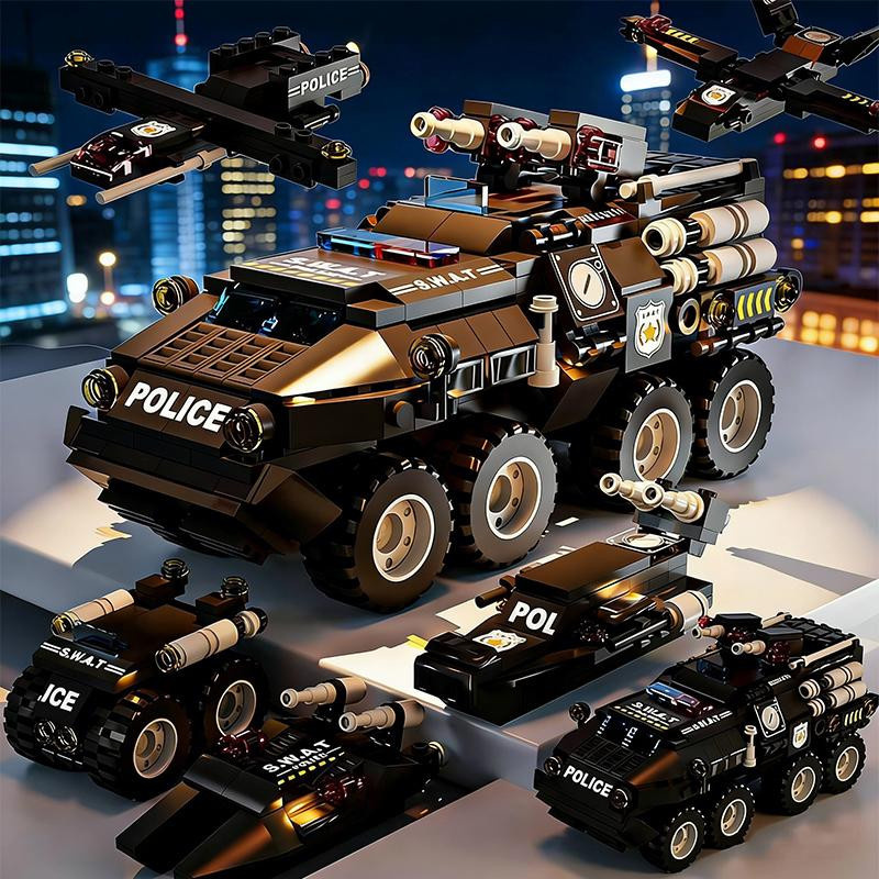 Linyi toy Swat gepanzertes Transportfahrzeug Gebäude Bausteine Set - Bild 3