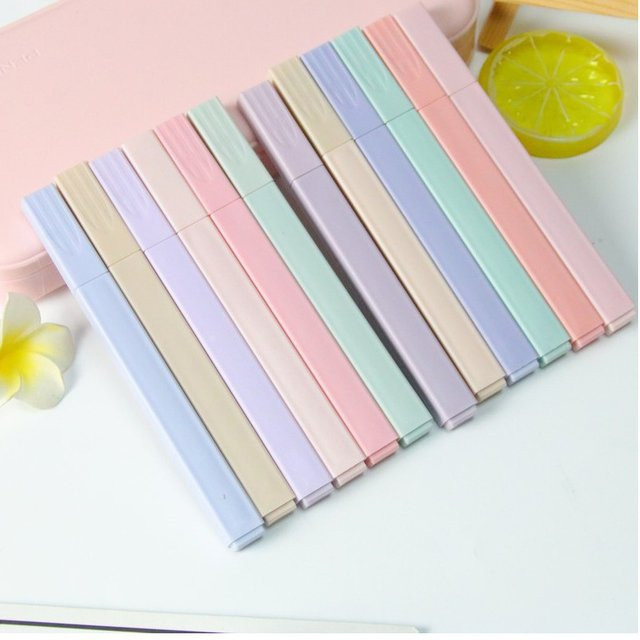 6-teiliges Set Pastellfarbene Textmarker in Multicolour mit Keilspitze für Schule, Büro und DIY-Journal - Bild 1
