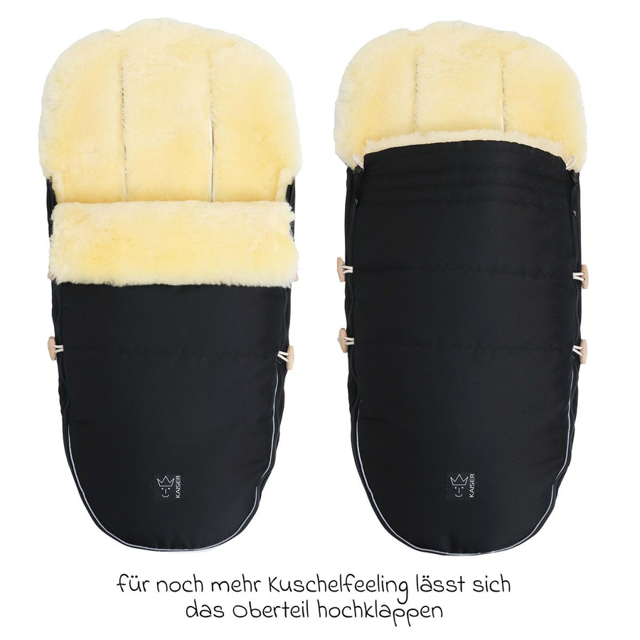Kaiser Lammfell-Fußsack Love the Nature für Kinderwagen, Buggy und Fahrradanhänger, Schwarz - Bild 6