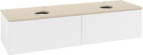 V&B Antao Waschtischunterschrank mit Frontstruktur und Beleuchtung, Farbe: Weiß, B/T: 160 x 50 cm - Bild 1
