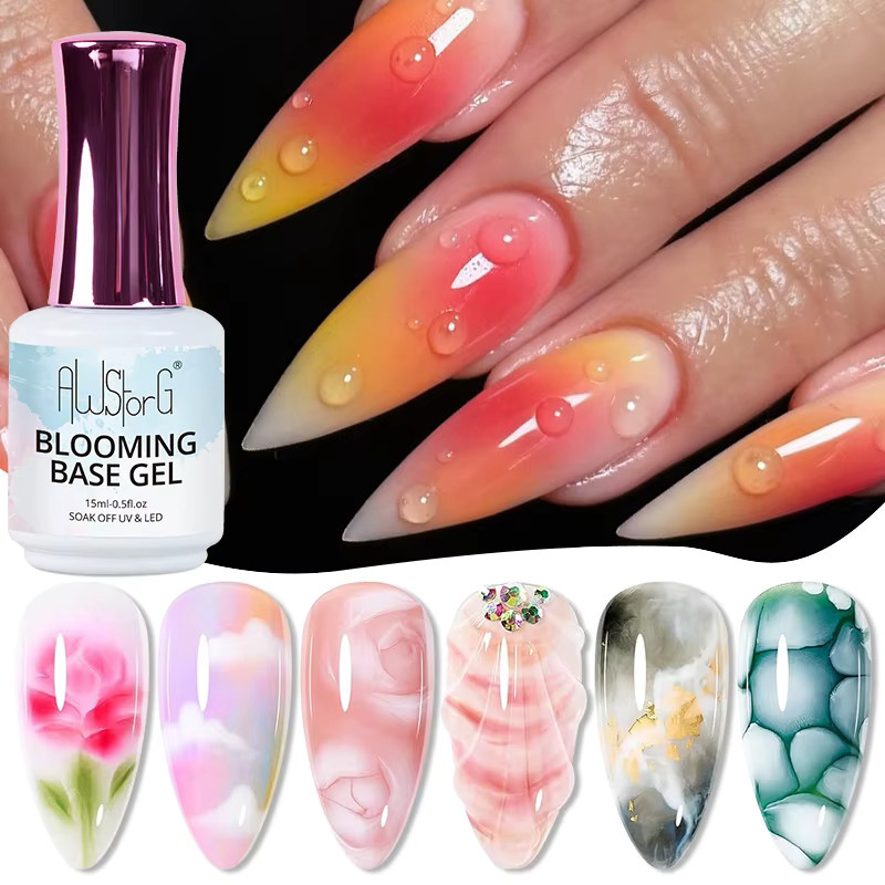 AWSTORG Nagelblühgel, Funktionsgel mit Blütenverbreitungseffekt, 15 ml, glänzend - Bild 2
