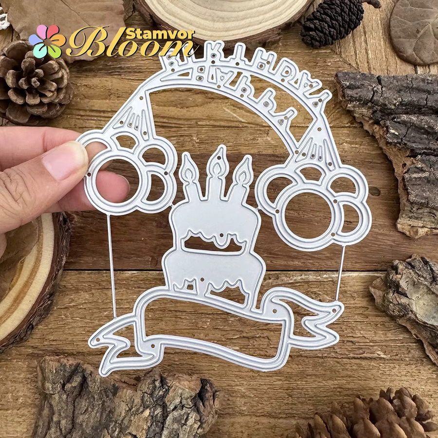 Metall Stanzformen für Geburtstagsballons und Kuchenbanner zum Scrapbooking und zur dekorativen Prägung - Bild 3