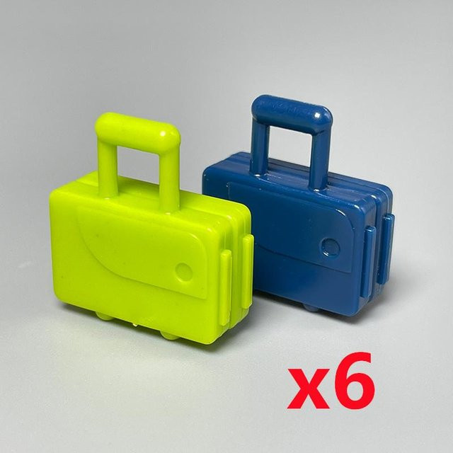 Yiran toy MOC Steine Kofferstangen Kisten Reisekiste, Zubehör, 12-teiliges Set, blau - Bild 1