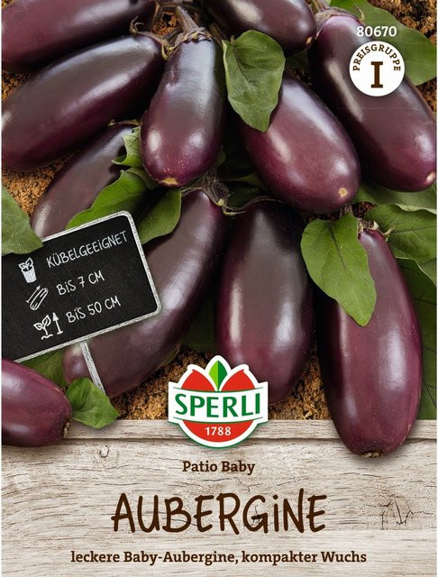 SPERLI Aubergine Patio Baby F1 Saatgut, lila Gemüsebau - Bild 1