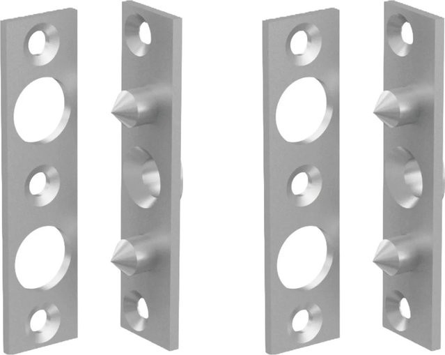 BASI Bändersicherung BSA 90 mit 2 Zapfen, verzinkt, Silber, 2er Set, B/H: 90 x 22 mm - Bild 1