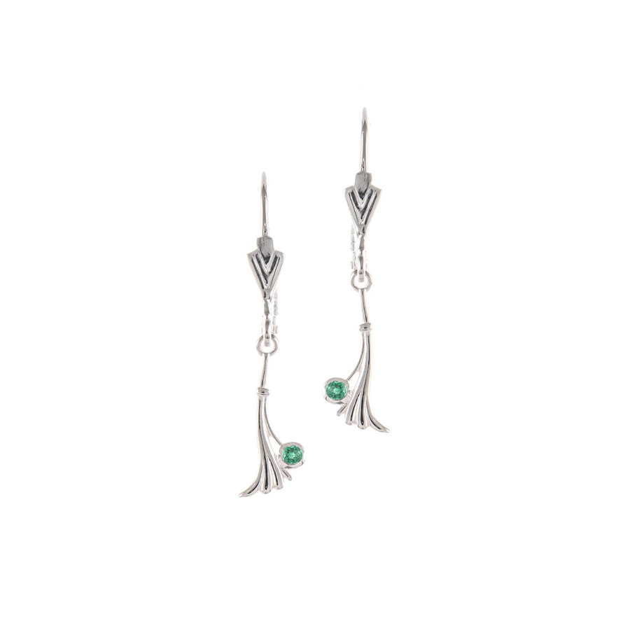 Ohrringe 925 Silber, Zirkonia grün, Damen - Bild 1