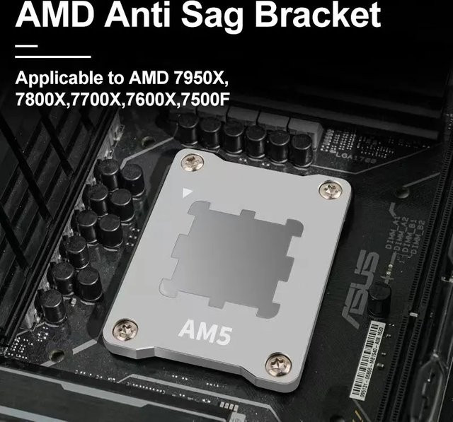 AMD AM5 CPU-Halterung Anti-Biege-Kontaktrahmen für Motherboards in Schwarz und Silber - Bild 1
