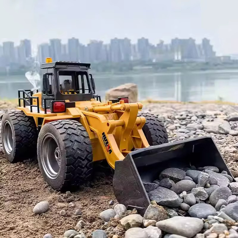 HUINA 1560 RC Bulldozer Modell im Maßstab 1:18, gelber ferngesteuerter Traktor aus Metall für Engineering-Spielzeuge - Bild 2