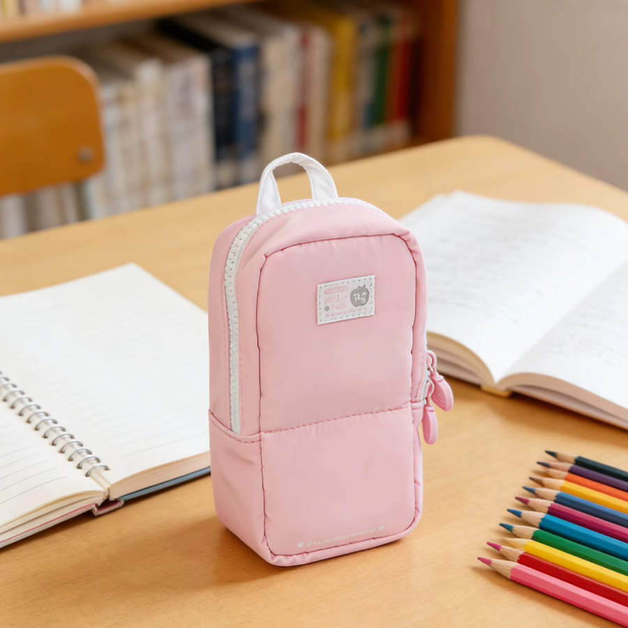 Magnetisches Federmäppchen für Mädchen aus Polyester mit durchsichtiger Aufbewahrungsschicht in Blau oder Pink - Bild 1