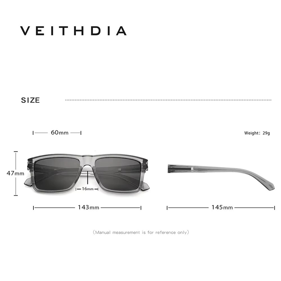 VEITHDIA FA7918 Sonnenbrille, Vollrand, grau, Kunststoff, polarisiert - Bild 4