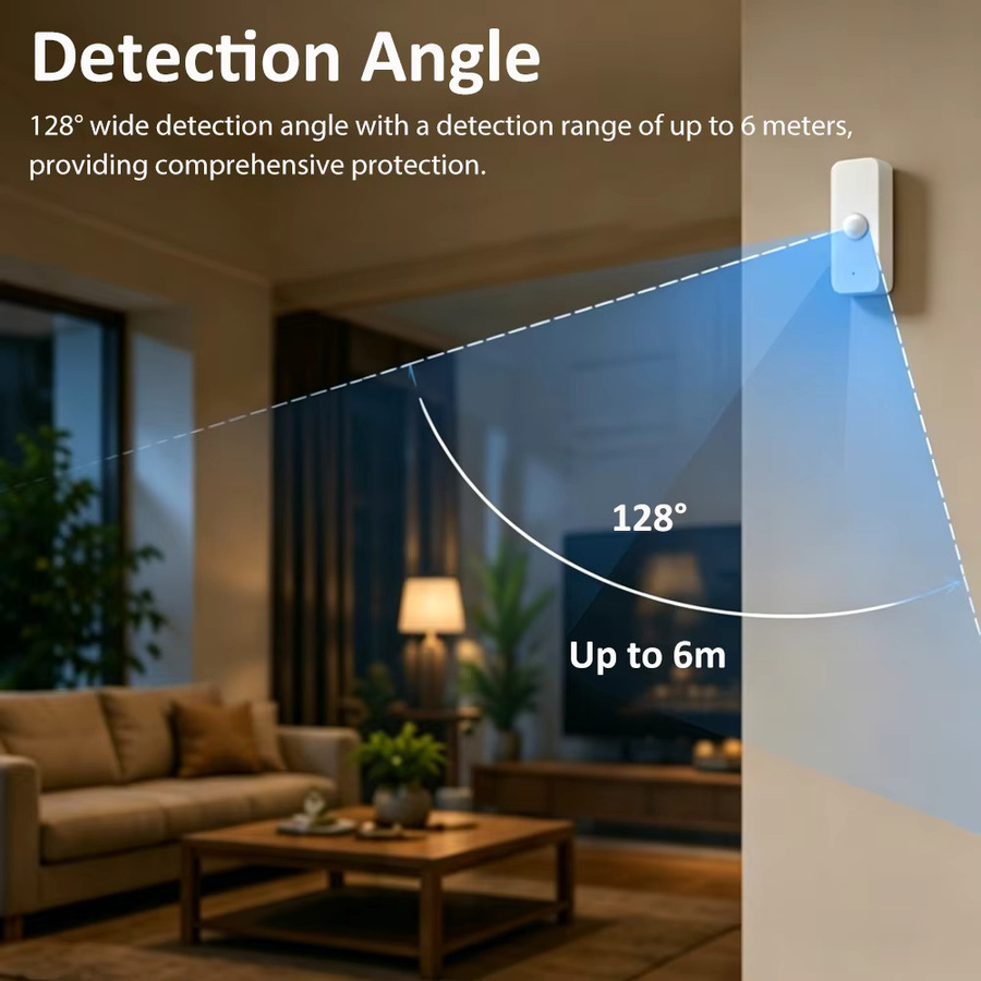 Tuya Smart WiFi Zigbee PIR Bewegungssensor Infrarot-Körperdetektor in Weiß für Heimsicherheit mit Echtzeit-Überwachung und Alexa-Unterstützung - Bild 5