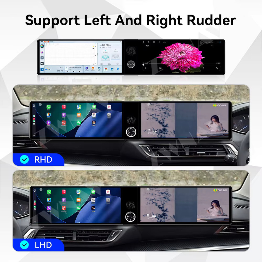 ZWNAV Android 13 Autoradio mit zwei 12,3-Zoll-Bildschirmen für Peugeot 4008 5008 3008 2016 - 2022, 8 GB RAM + 128 GB Speicher, Wireless GPS Stereo Multimedia Player, Schwarz - Bild 4