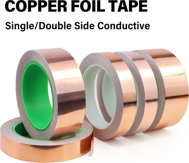 Selbstklebendes doppelseitiges Kupferfolienband in Gold, 20 m Rolle - Bild 1