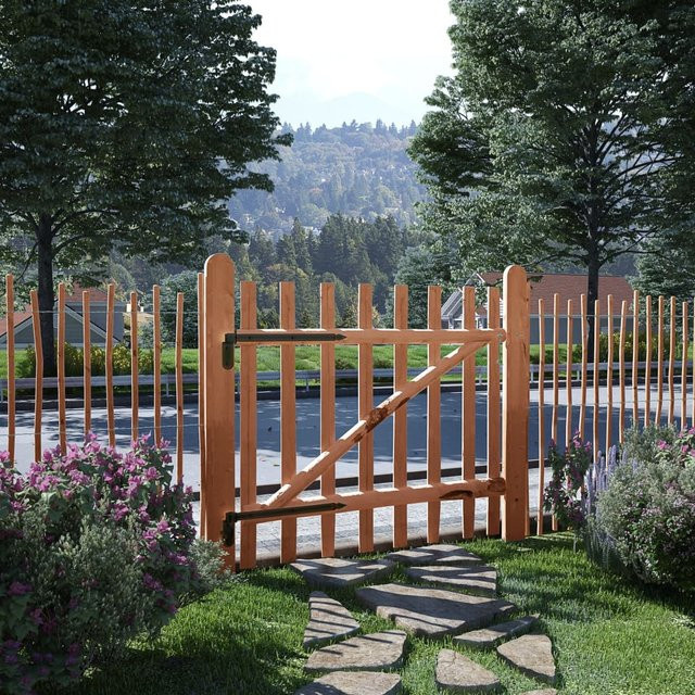 vidaxl Doppeltor aus Holz in Braun, Imprägniert, B: 100 cm, H: 90 cm - Bild 1